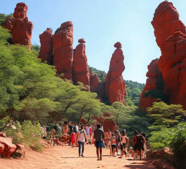红石寨，自然奇观探秘，休闲时光之旅,红石寨旅游景区，探寻自然奇观，畅享休闲时光,旅游,历史文化,探险,第1张